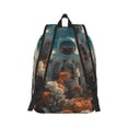thumbnail image 2 of Honeii Astronaut Flower Field Print Canvas College Laptop Backpack, Durable Rucksack Travel Notebook Bag School Backpack Book Bag for Men Women-Small, 2 of 7