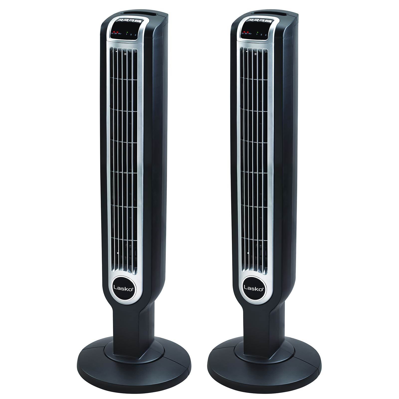 Lasko 36 3 Speed Programmable Oscillation Tower Fan w/ Remote, Black (2  Pack) - Walmart.com