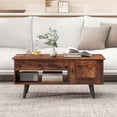 thumbnail image 5 of Costway Lift Top Coffee Table with Storage Hidden Compartment Cabinet & Open Shelf Brown, 5 of 11