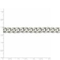 thumbnail image 4 of 925 Sterling Silver High Polished 9mm Solid Plain Curb Link Chain w/ Lobster Clasp - 22", 4 of 5