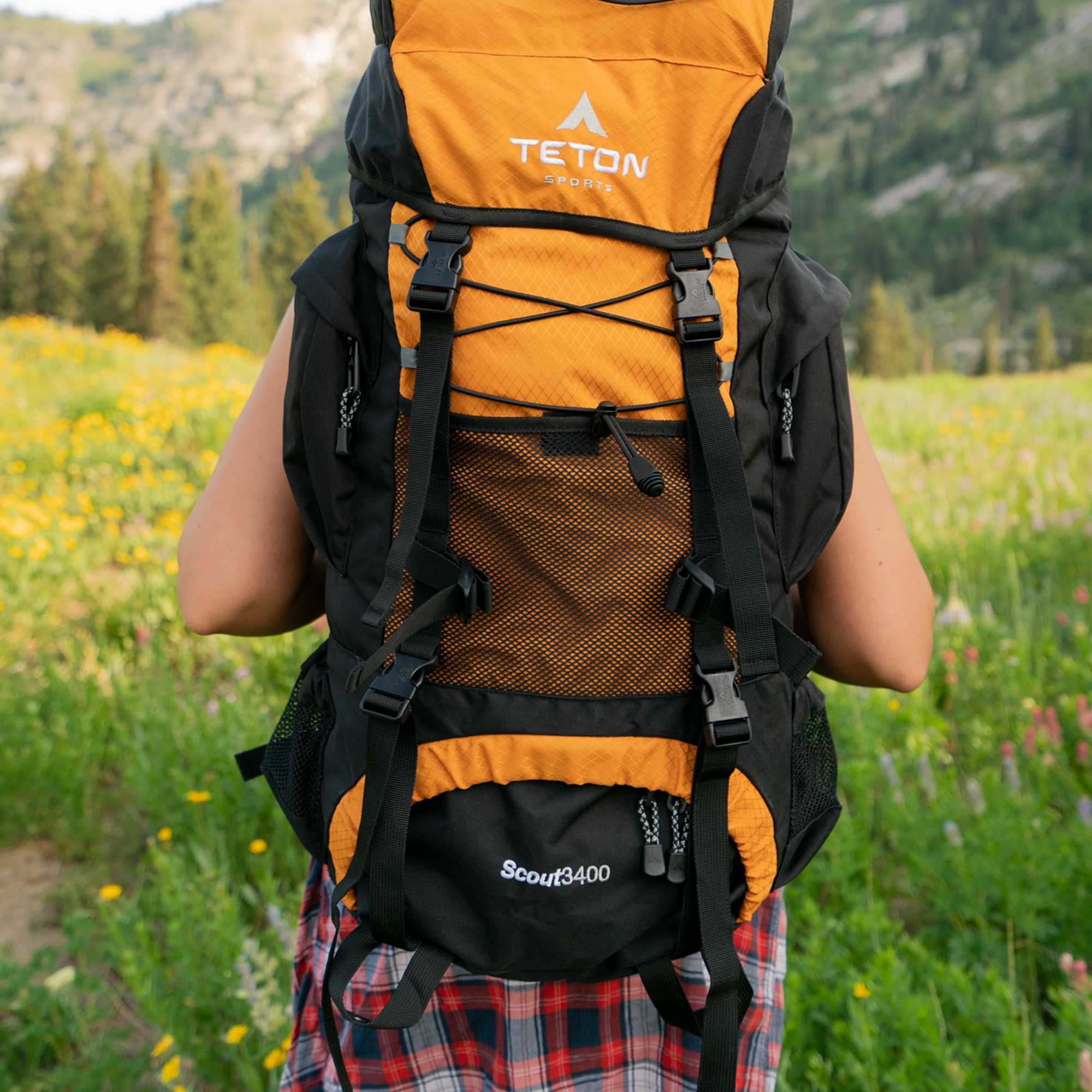TETON Sports Scout 3400 Hiking Backpack; Internal Frame Pack; Mecca Orange - image 5 of 10