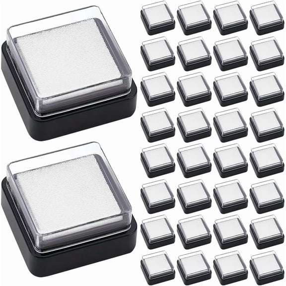 30‑Pack Empty Blank Ink Pads, Uninked Sponge Stamp Pads 3x3cm for Refill DIY Stamping Scrapbooking Craft