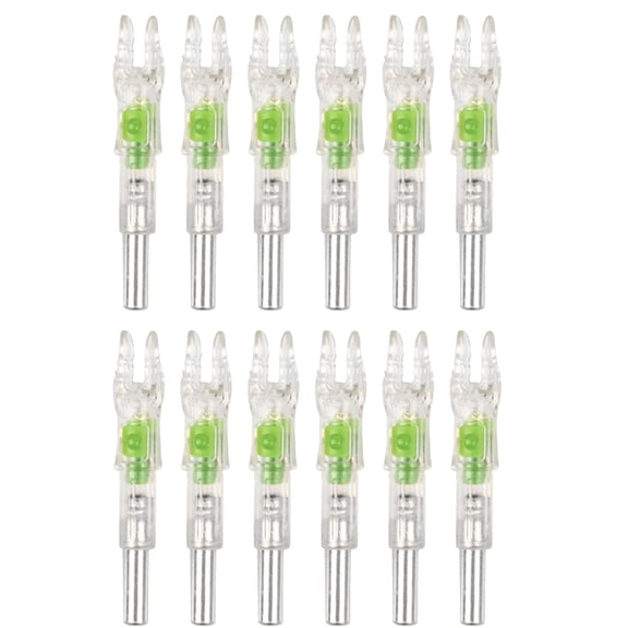 BESTSKY 12 Pack X Lighted Nocks Universal Fit for Arrows with ID.204/.233/.244/.246 Light Up Nocks with ON/Off Switch for Archery Hunting