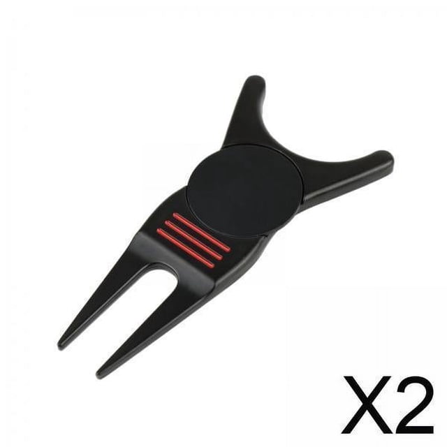 2xGolf Divot Herramienta De Reparación Soporte Para Palos De Golf Práctica Mujeres Hombres Golfista Putting Negro