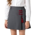 thumbnail image 2 of XINXIAOO Girls' Pleated Mini Skirt Stretchy Flared Pleated Skirts Girls Outfit Summer Dark Gray Skirt For Girls 5-6 Years, 2 of 4