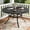53"W x 28"H, variant on SUNCROWN Round Patio Dining Table, 53-inch Outdoor Metal Table with Umbrella Hole and Lower Storage Shelf, Weather-Resistant Black Slatted Table for Backyard, Deck, Garden