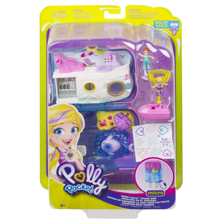  Polly Pocket Playset, Travel Toy with 2 Micro Dolls