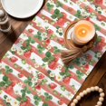 thumbnail image 3 of Strawberry Table Runner 70 Inches, Fruits Green Palm Leaves Red Striped Bed Runner Dresser Scarves Tabletop for Indoor Outdoor Parties/Ceremony/Banquet, 13" x 70", 3 of 9