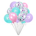 thumbnail image 2 of CHAO 15 globos de sirena globos de confeti de látex rosa claro morado azul, 2 of 5