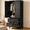 Black - with 2 Drawers, variant on SOLAURA 71" Tall Metal Armoire Wardrobe Cabinet with 2 Doors, Wardrobe Closet with Hanging Rod and Adjustable Shelves, Freestanding Closet for Home Living/Laundry Room/Department (Black)