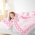 thumbnail image 3 of Manfei Pink Bow Letter J Print Twin Comforter Sets for Girls, Princess Ribbon Bedding Set, Pink Reversible, 2pcs, 3 of 6