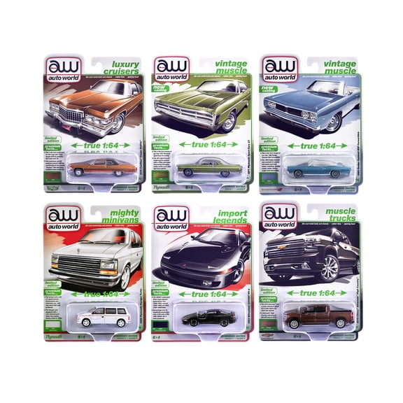 Autoworld 64532A Auto World Premium 2026 Release 1 Set A of 6 Piece 1-64 Scale Diecast Model Cars