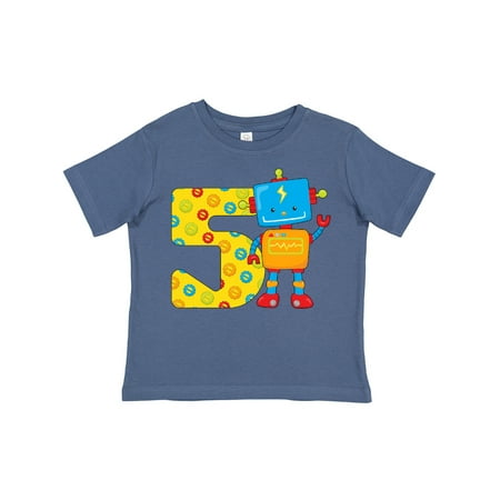 

Inktastic This Robot is Five- Fifth Birthday Gift Toddler Boy or Toddler Girl T-Shirt