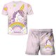 thumbnail image 1 of Ropa bonita de unicornio para niños, conjunto de 2 piezas con estampado de unicornio + Pantalones cortos, ropa de pantalón, traje de manga corta para bebés y niños pequeños, Outfit13T Gao Jinjia LED, 1 of 2