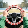 thumbnail image 4 of HUIACONG Christmas Snowflakes Golf Cart Steering Wheel Cover 13-14 Inches Anti-slip Golf Steering Wheel Protection Flannel Comfortable Compatible with EZGO Yamaha Club Cars, 4 of 7