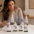 thumbnail image 4 of Novryn Christmas Wooden Tabletop Decor Set of 7, 6 x 2 Inch Snowman Reindeer Table Decor, Rustic Wooden Accent for Tabletop and Wall Display, 4 of 7