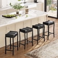 thumbnail image 7 of Ataucjin Bar Stools Set of 2, Saddle Stools 26 Inch Counter Height Modern Barstools with Thick Seat, Kitchen Counter Seat with Footrests, Faux Leather Saddle Stools, 7 of 7