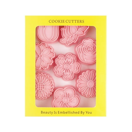 

XyyWen Biscuit Moulds 8pcs Flower Cookie Molds Biscuits Mould 3d Stereoscopic Frosting Cookie Flipping Plastic Press Type Household Suit Baking And Pressing Mould