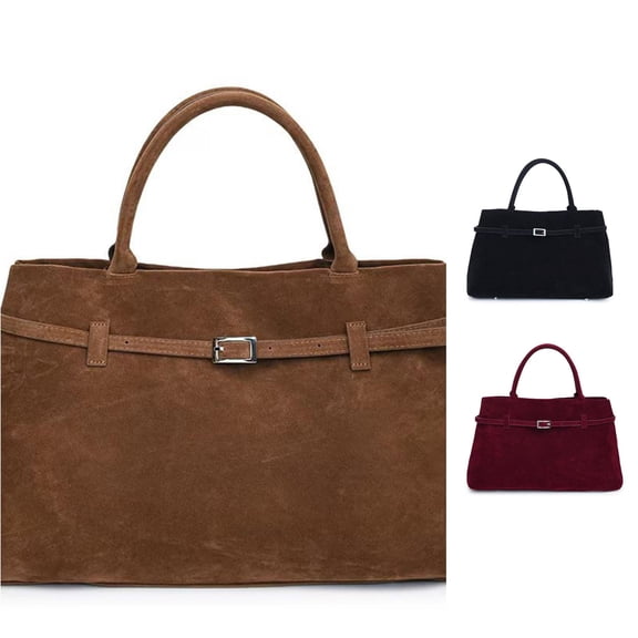 Ote Bag Women Retro Dark Brown Leather Tote Bag Slouchy Suede Bag With Handle Large Capacity Tote Bags For Daily Work Travel Shopping
