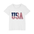 thumbnail image 2 of HAOTAGS Kids 4th of July T-Shirts Graphic Print Unisex Short Sleeve Summer Tops White Size 4 Years, 2 of 7