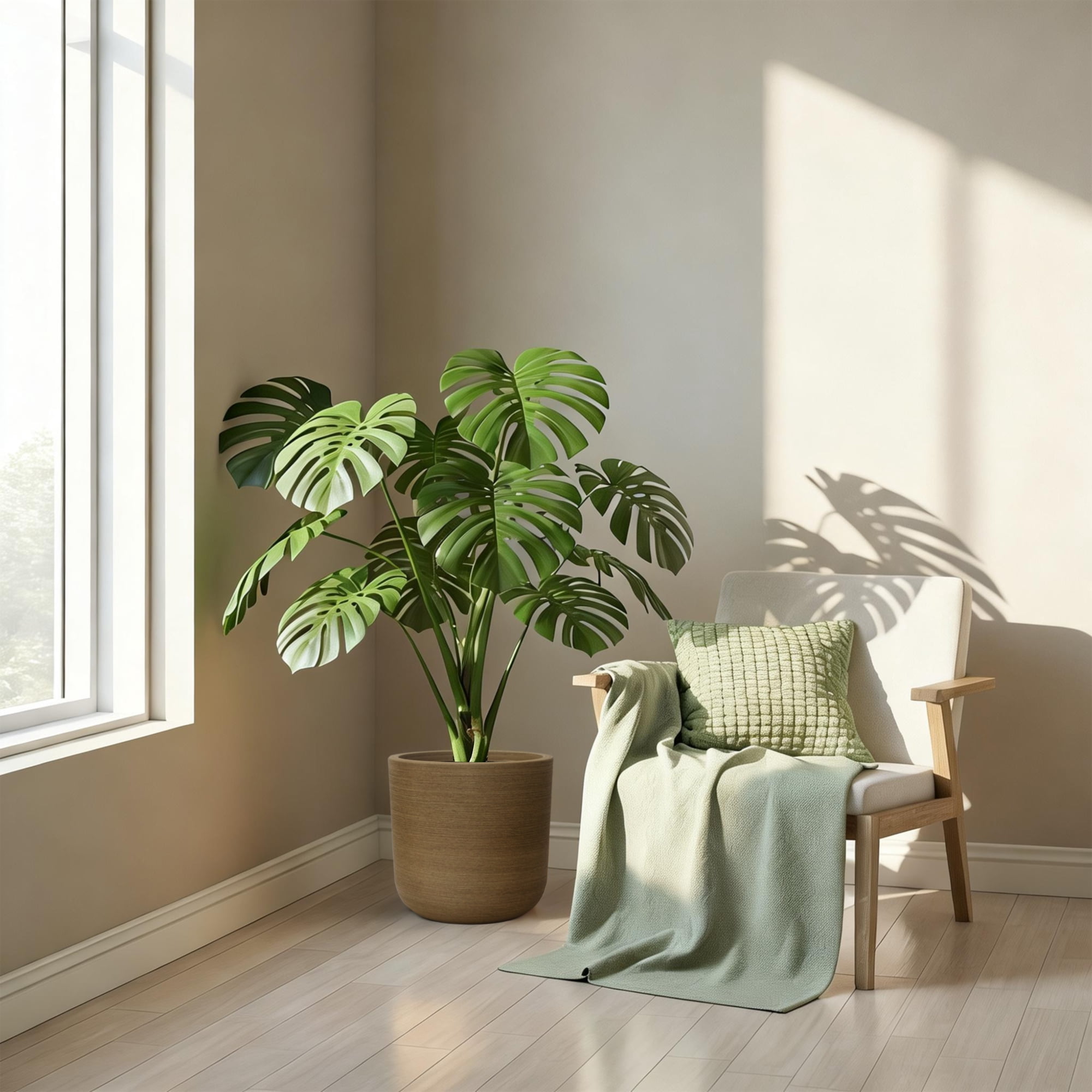 STONE LITE 10.4"x10.4"x11" Cylindrical Plastic Faux Wood Plant Pots and Planters with Drainage Holes