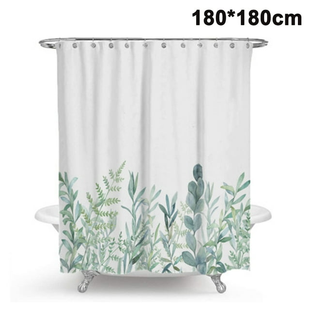 Shower Curtains Anti-mold, Anti-bacterial, Washable Bathtub Curtain Polyester Fabric with 12 Shower Curtain Rings