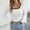 White, variant on Womens Khaki Cable Knit Square Neck Long Sleeve Sweater Top - Slim Fit Soft Viscose Blend Casual Pullover,Size S