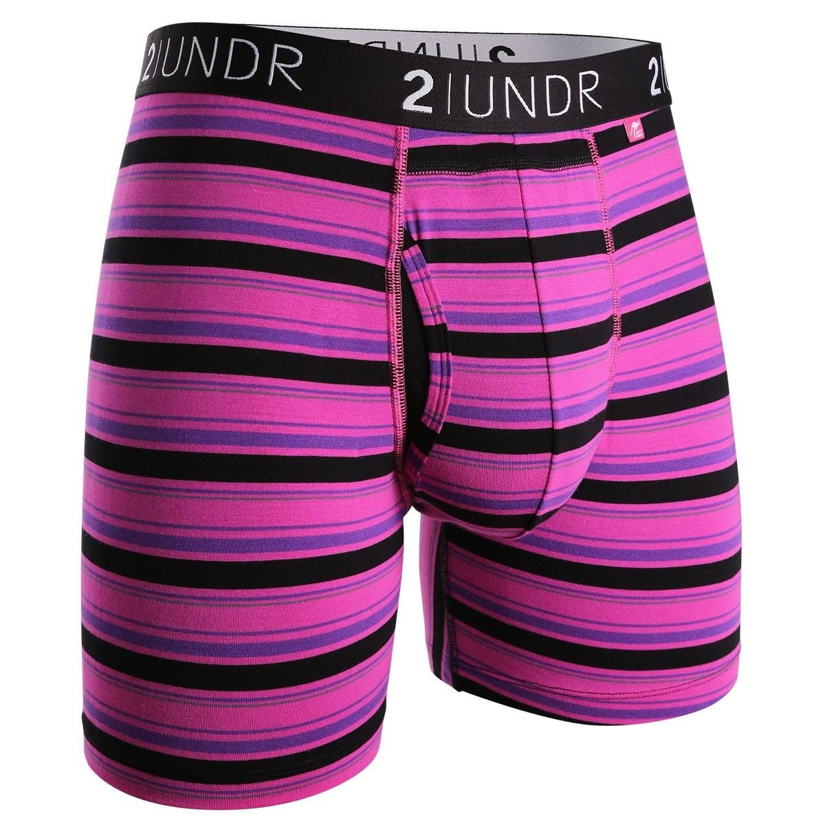 2UNDR NEW 2UNDR Swing Shift Ken Stripe Pink/Black Boxer Brief Mens XL
