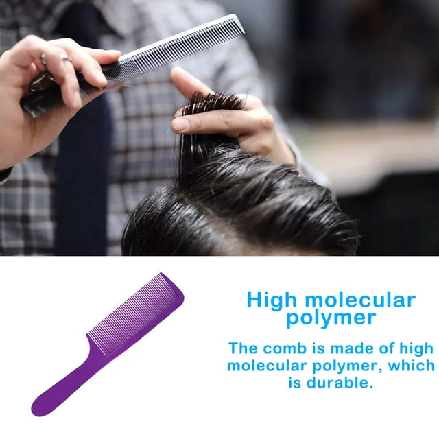 Peigne à Dents Rapides Bricolage Brosse de Coiffage Réutilisable Courbée Polymère : le Peigne Accessoires pour Barbiers Outil de Coiffure Manche Rond Hommes Femmes Massage Violet