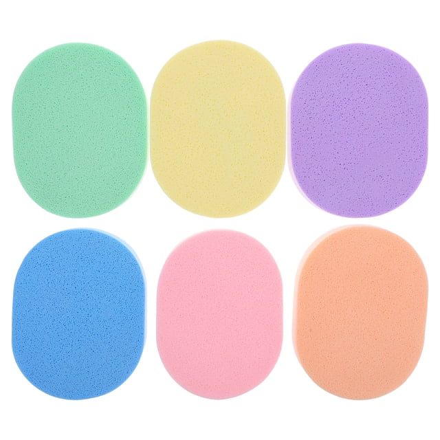 ColoMX 6 almohadillas de esponja de limpieza exfoliantes para la cara, esponjas faciales reutilizables para lavar la cara, removedor de maquillaje, esponja de limpieza facial