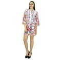 thumbnail image 4 of Bimba Women Short Cotton Robe Floral Printed Bridesmaid Getting Ready Robe, 4 of 6
