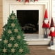 thumbnail image 5 of Set de adornos de copos de nieve de Navidad Pack de 12 | Decoraciones de árbol de plástico hueco de 10 cm • Efecto de purpurina • Colgante navideño blanco • Decoración navideña duradera y ligera, 5 of 6