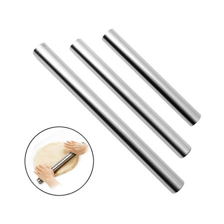

HYDa Dough Rolling Pin Reusable Food Grade Not Sticky Polished Long-lasting Labor-saving Stainless Steel Smooth Surface Making Kitchen Rolling Pin for Kitchen