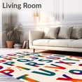 thumbnail image 2 of ODIKA 4'x6' Machine Washable Non-Slip Area Rug, Engaging ABC Study Guide With Multicolored Celestial High Traffic Rug, Orange, 693872, 2 of 7