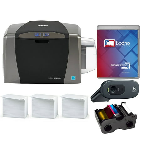 Fargo DTC1250e ID Card Printer & Complete Supplies (Best Printer For Printing Cards At Home)