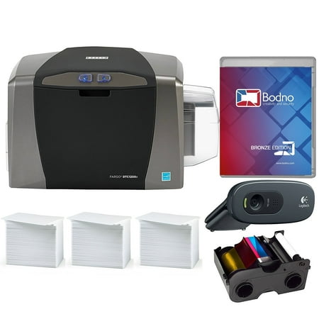 - Fargo DTC1250e ID Card Printer & Complete Supplies Package