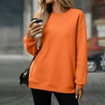 thumbnail image 5 of hotojiny Womens Sweatshirt Casual Crewneck Fleece Pullover Tops Oversized Side Slit Athletic Clothes with Pockets Fall Outfits, 5 of 7