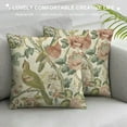 thumbnail image 3 of PHYHOO  Flowers Birds Light Green Throw Pillow Cover, Cushion Case Outdoor Decoration for Sofa Couch Farmhouse, 3 of 5