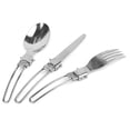 thumbnail image 1 of Cutlery Set Folding Tableware Knife Fork Spoon Camping Cutlery 3PCS/Set Knife Fork Spoon Camping Cutlery Set Stainless Steel Portable Folding Tableware Set, 1 of 4