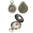 thumbnail image 2 of Vintage Bronze Compass Pocket Watch Design Outdoor Hiking Navigation Gift  New, 2 of 8