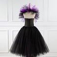 thumbnail image 3 of Disfraz de bruja maléfica de Disney para Halloween, disfraz de reina demonio para niños, vestido de lujo con cola para niñas, vestido glamoroso negro, ropa con tutú, 3 of 5