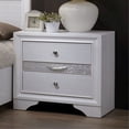 thumbnail image 2 of White 3 - Drawer Wooden Nightstand with Nickel Knobs / Add Contemporary Style to Bedroom, 2 of 2