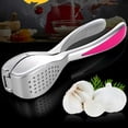 thumbnail image 3 of Stainless Steel Garlic Press with Non Slip Ergonomic Handle, Manual Garlic Mincer Crusher, Rust Proof & Dishwasher Safe, Easy to Clean, Practical Kitchen Gadget for Garlic and Ginger,Z5-Silver, 3 of 9