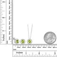 thumbnail image 2 of Gem Stone King 925 Sterling Silver Green Peridot Pendant Earrings Set for Women (3.00 Cttw, Gemstone August Birthstone, Round 6MM, With 18 inch Chain), 2 of 3