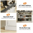 thumbnail image 5 of Coffee Bar Cabinet with LED Lights 72" Tall Buffet Cabinet with Storage Farmhouse Kitchen Sideboard Tall Coffee Hutch Cabinet with Microwave Stand/Wine Rack/Glass Shelf Dining Room(ship in 2 boxes), 5 of 7