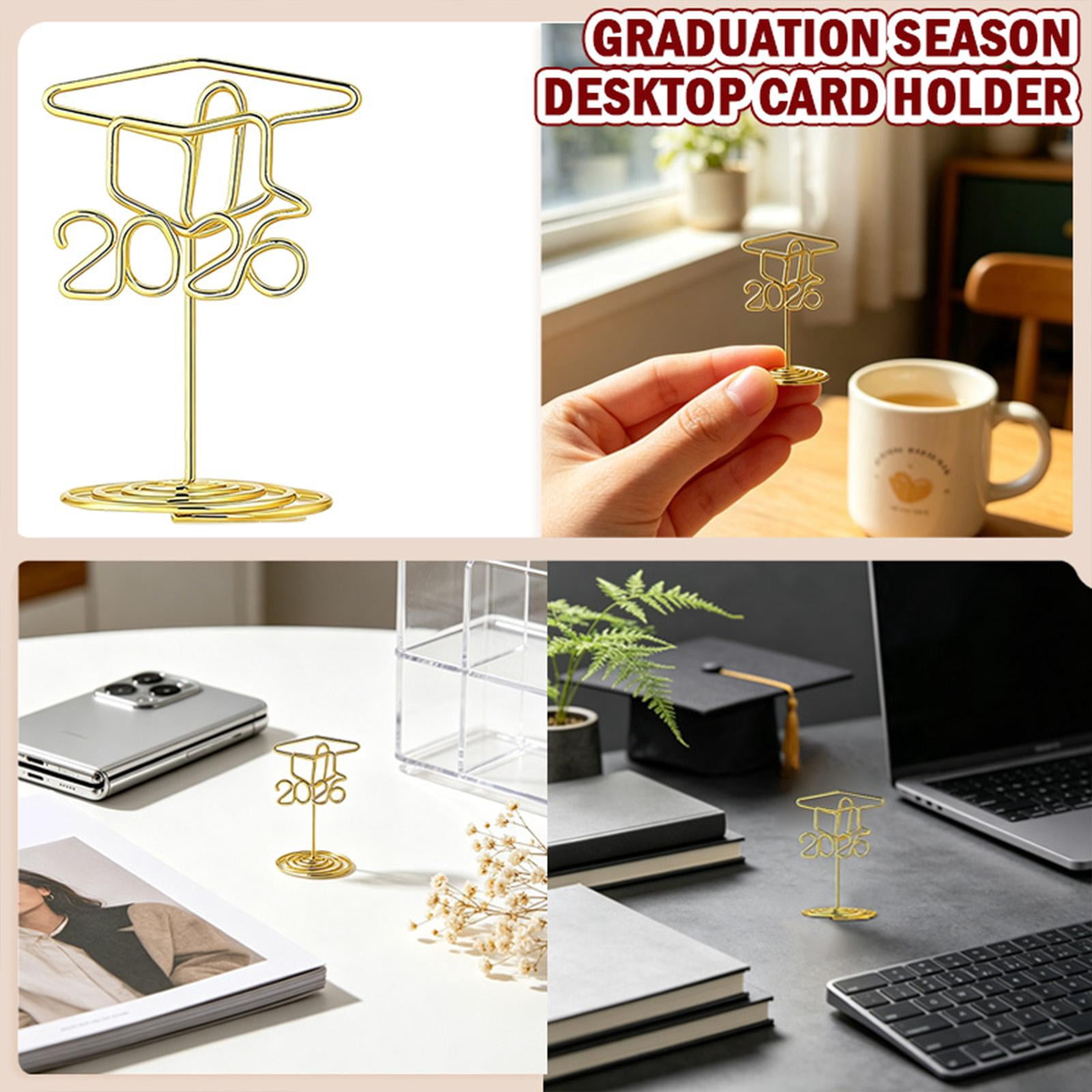 Graduation Party Decorations, 2026 Graduation Party Favors, Table Card Holders, Black and Gold Graduation Decorations 2026, 20 Pack 2X1.5X2 Inch Golden 2026 Graduation Cap Design