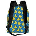 thumbnail image 3 of Lsque Rubber Duck Pattern Backpack – School Travel Canvas Daypack with Ergonomic Padded Straps, Multiple Compartments & Leather Handle, 3 of 5