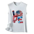 thumbnail image 4 of OAVQHLG3B Summer Tops for Women 4th of July Outfits for Women Patriotic ShirtsWomen's Fashion Round Neck Independence Day Printing Sleeveless Tops, 4 of 4