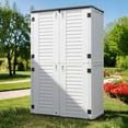 thumbnail image 2 of LEDMOMO Waterproof Outdoor Storage Cabinet, White, European Design, Durable Plastic, Patio Use, 2 of 10