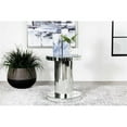 thumbnail image 2 of Pemberly Row Glass Crystal Inlay Round Top Accent Table in Mirror, 2 of 3